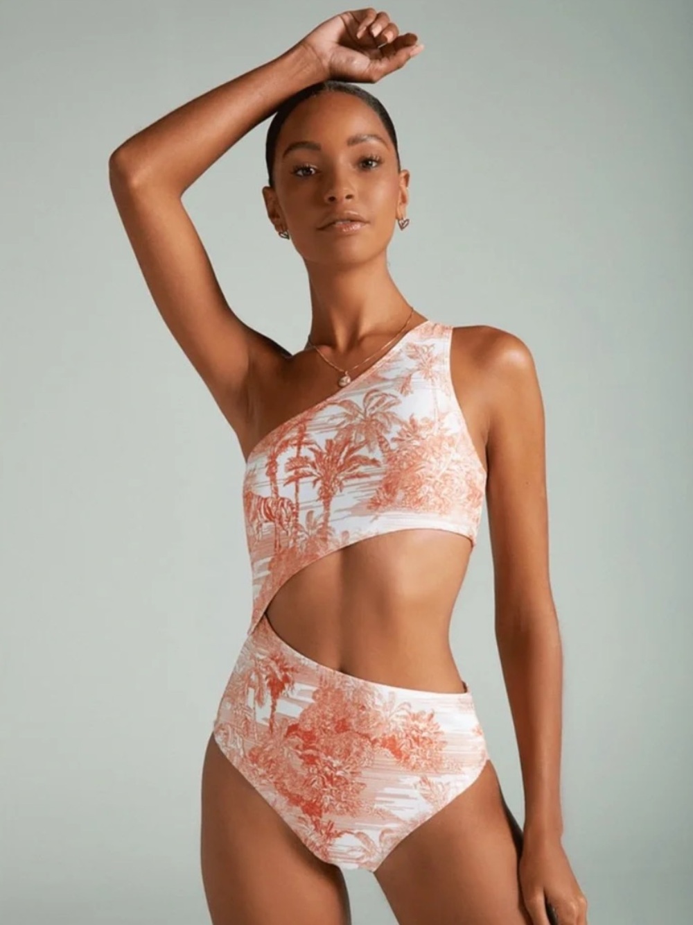 Noli Isla One-Piece Swimsuit in Orange and White